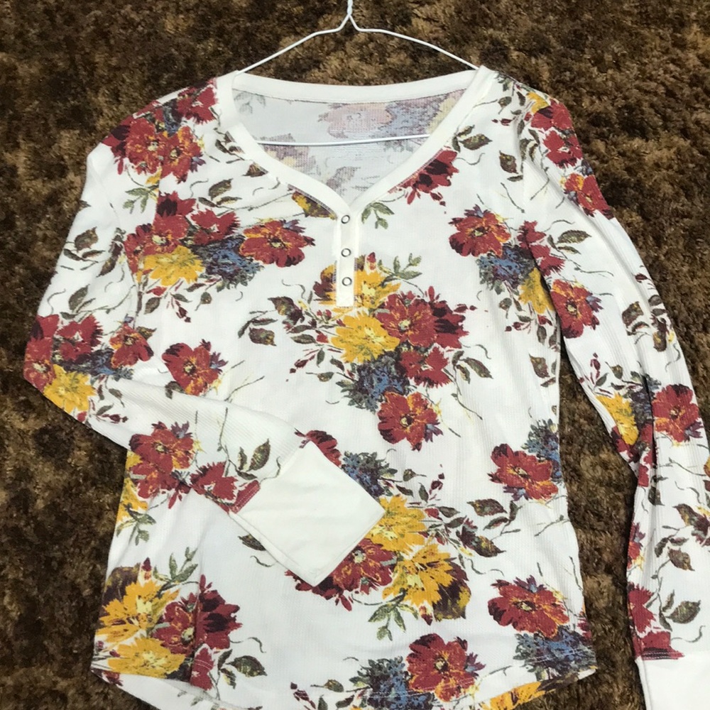 floral print, casual long sleeve